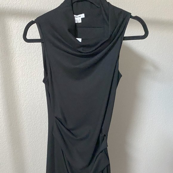 Helmut Lang NWT Sonar Wool Sleeveless Draped Asymmetrical Black Dress Size S - Picture 7 of 10